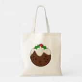 Kerstpudding illustratieve kunst tote bag (Achterkant)