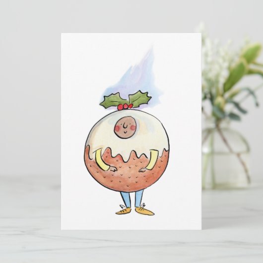 kerstpudding kaart (Staand voorkant)