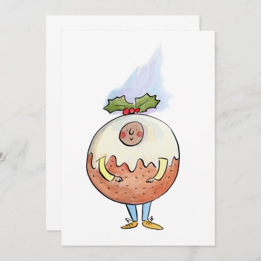 kerstpudding kaart (Voorkant / Achterkant)