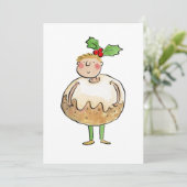 kerstpudding kaart (Staand voorkant)