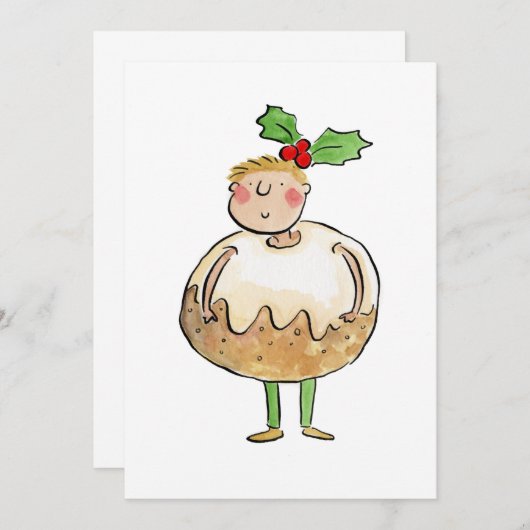 kerstpudding kaart (Voorkant / Achterkant)