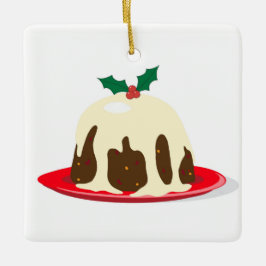 kerstpudding keramisch ornament