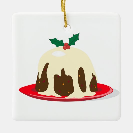 kerstpudding keramisch ornament (Voorkant)