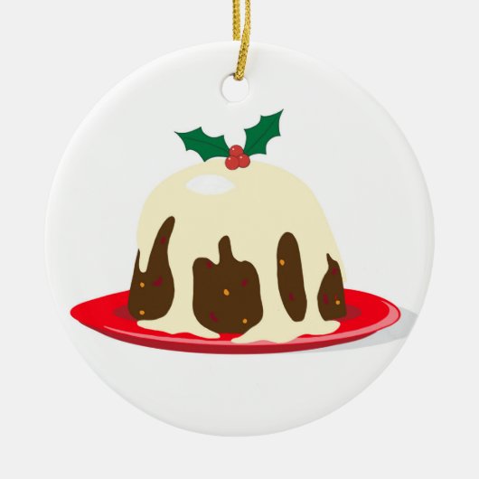 kerstpudding keramisch ornament (Voorkant)