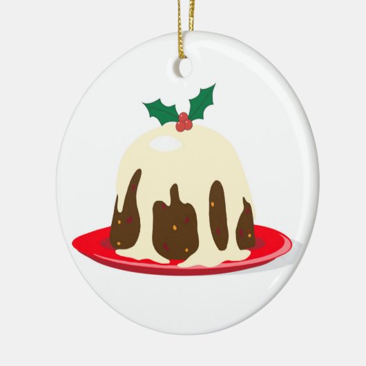 kerstpudding keramisch ornament (Links)
