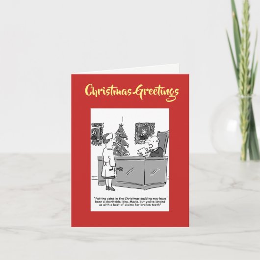 Kerstpudding Kerstkaart met QR-code Feestdagen Kaart (Voorkant)