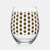 Kerstpudding met patroon wijnglas zonder voet (Achterkant)