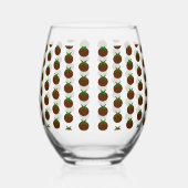 Kerstpudding met patroon wijnglas zonder voet (Rechts)