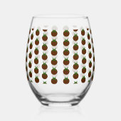 Kerstpudding met patroon wijnglas zonder voet (Links)