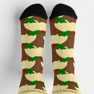 Kerstpudding Ontwerp Kerstmis Sokken