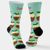 Kerstpudding Ontwerp Kerstmis Sokken (Gebogen)