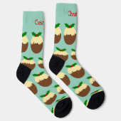 Kerstpudding Ontwerp Kerstmis Sokken (Rechts)