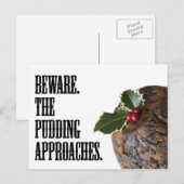Kerstpudding op de Prowl, grappige kaart (Voorkant / Achterkant)