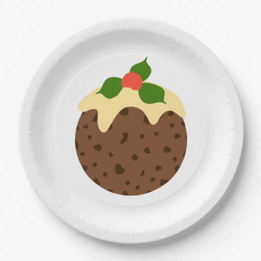 kerstpudding papieren bordje (Voorkant)