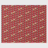 Kerstpudding Prettig kerstfeest! Hulst patroon Cadeaupapier (Vlak)