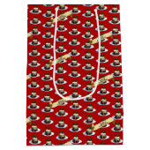 Kerstpudding Prettig kerstfeest! Hulst patroon Medium Cadeauzakje (Achterkant)