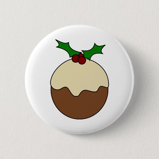 kerstpudding ronde button 5,7 cm (Voorkant)