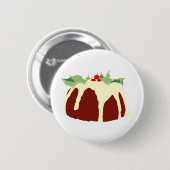 kerstpudding ronde button 5,7 cm (Voorkant /achterkant)