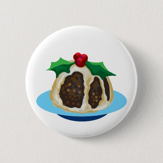 kerstpudding ronde button 5,7 cm (Voorkant)
