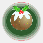 kerstpudding ronde sticker (Voorkant)