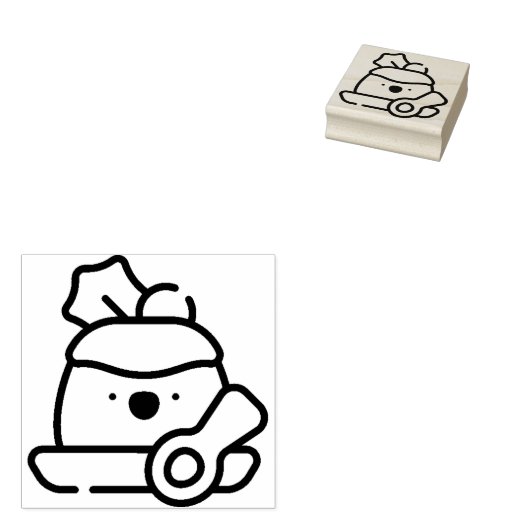 kerstpudding rubberstempel (Gestempeld)