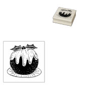 kerstpudding rubberstempel (Gestempeld)