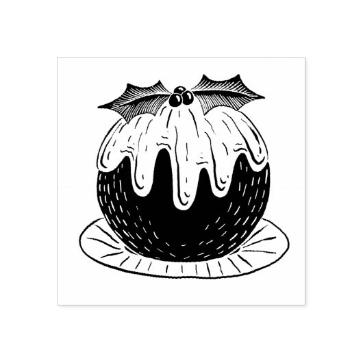 kerstpudding rubberstempel (Afrduk)