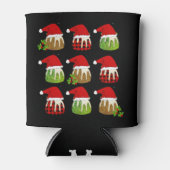 Kerstpudding Santa hoeden Blikjeskoeler (Voorkant)