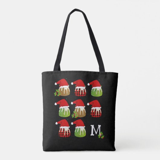 Kerstpudding Santa hoeden Tote Bag (Achterkant)