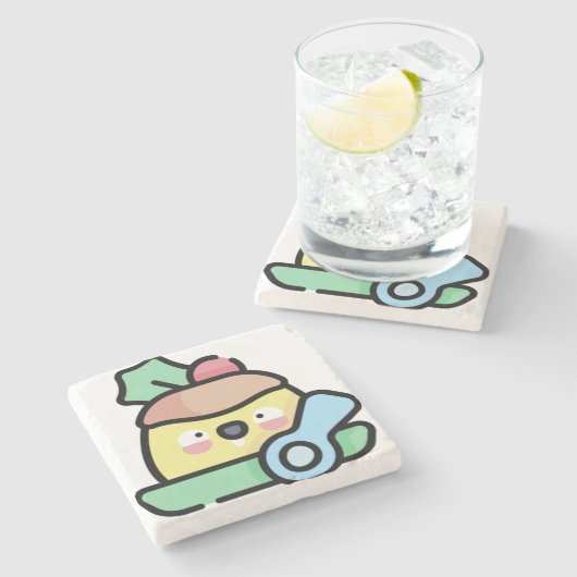 kerstpudding stenen onderzetter (Zijkant)