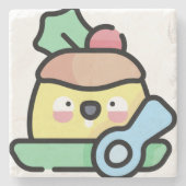 kerstpudding stenen onderzetter (Voorkant)