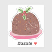 Kerstpudding vakantie voedsel illustratie sticker (Vel)