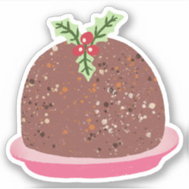 Kerstpudding vakantie voedsel illustratie sticker