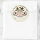 Kerstpudding zelfgemaakt door to van gepersonalise ronde sticker (Tas)