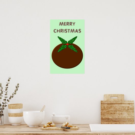 Kerstpuddingposter Poster (Keuken)