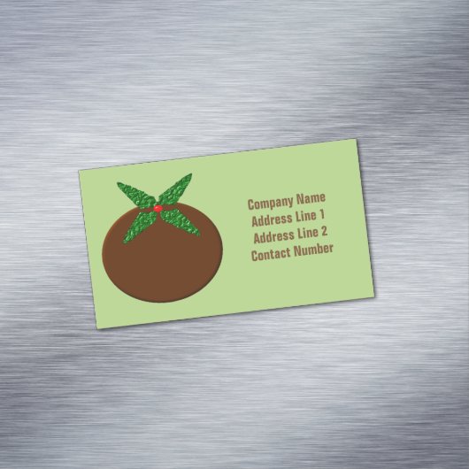 Kerstpuddingtraditie Magnetisch Visitekaartje (Voorbeeld)