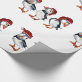 KerstPuffins Cadeaupapier (Hoek)