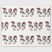 KerstPuffins Cadeaupapier (Vlak)