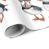 KerstPuffins Cadeaupapier (Rol Hoek)