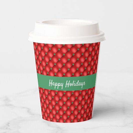 Kerstpuffy, gelild rood en groen papieren bekers (Achterkant)