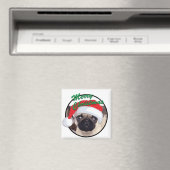 Kerstpug - 2-inch vierkant magneet (Insitu (Vaatwasser))