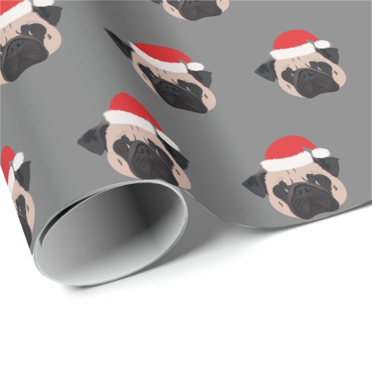 Kerstpug Dog Cadeaupapier (Rol Hoek)