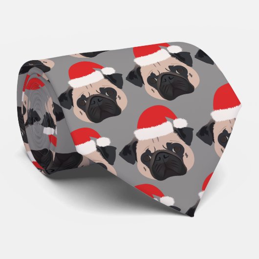 Kerstpug Dog Stropdas (Opgerold)