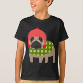 Kerstpug Dog T-shirt (Voorkant)