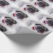 Kerstpug in de sneeuw cadeaupapier (Hoek)