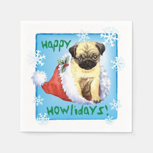Kerstpug Napkins Servet (Voorkant)
