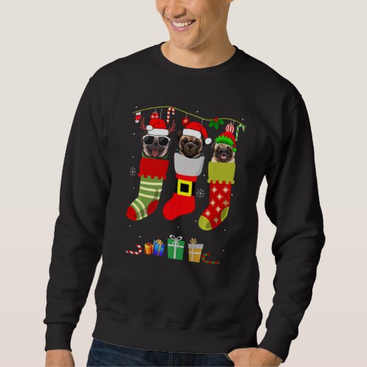 Kerstpug Pajama Dog Light Santa Elf Xma Trui (Voorkant)