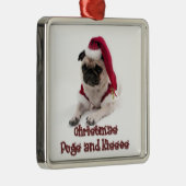 Kerstpugs en Kisses Metalen Ornament (Rechts)