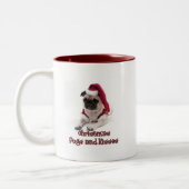 Kerstpugs en Kisses Tweekleurige Koffiemok (Links)