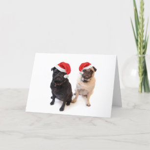 kerstpugs feestdagen kaart